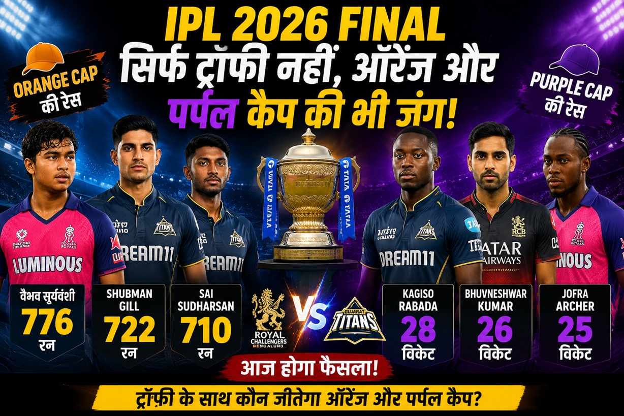 IPL 2026 Final में सिर्फ ट्रॉफी नहीं, Orange Cap और Purple Cap की भी जंग